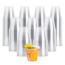 JOLLY CHEF 9 oz Plastic Cups, 600 Pack Clear Disposable 9oz-600count, picture