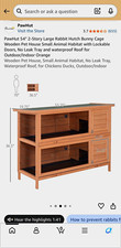PawHut 54in 2-Tier Large Wood Rabbit Hutch Cage Brown Model D2-0046 picture