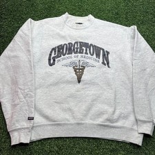 VTG 90s Georgetown Hoyas Sweatshirt Mens XL Grey Spell Out CollegeCore picture