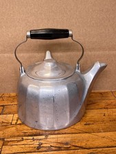 Vintage Wagner Ware Cast Aluminum Colonial Tea Kettle 5 Qt Sidney O 107H Fluted picture