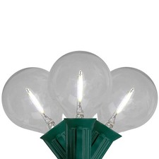 Northlight 10ct Pure White LED G50 Globe Christmas Light Set, 10ft Green Wire picture