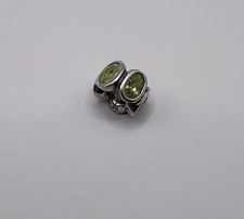 PANDORA Retired 925 Sterling Silver Green Light/ August Birthstone Bead Charm picture