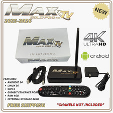 MaxTV Gold PRO 25 Max TV 4K Quad Core 64 Bit 2025-2026 + VOICE REMOTE CONTROL picture