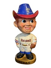 Vintage 1960s Texas Rangers Mascot Cowboy Gold Base Baseball Nodder Bobblehead picture