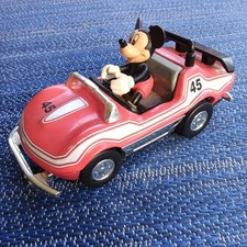 Vintage Disney Mickey Mouse  Car #45 Pull Back & Go Red Convertible Toy Race Car picture