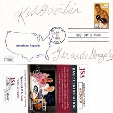 Kid Gavilan Gerardo Gonzalez signed 1993 Joe Louis boxing 1st Day Cover FDC JSA picture