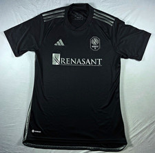 adidas Nashville SC Black Aeroready Soccer Jersey Johnny Cash Renasant M picture