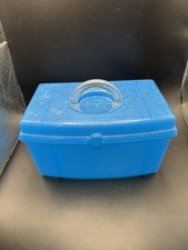 Vtg 90s y2k Caboodles Liquid Metallics 5620 Blue GLITTER Makeup Case Organizer picture