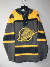 New NHL Vancouver Canucks Lacer jersey style mid weight cotton hoodie men's L picture