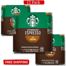 Starbucks Ready to Drink Coffee, Espresso & Cream, 6.5oz Cans (12 Pack) picture