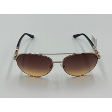 GUESS GU00158 33F Women's Aviator Sunglasses Gold Brown Gradient 61mm NWT picture