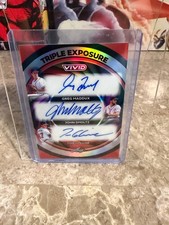 2026 Leaf Vivid Baseball Triple Exposure Auto Maddux Glavine Smoltz Red picture
