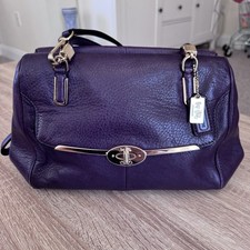 COACH 25169 Purple Plum Madison Madeline East West Satchel Shoulder Bag  picture