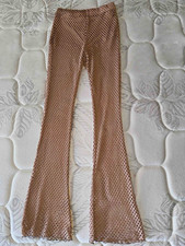 FOREVER 21 Women’s Beige Solid Mesh Flared Dress Pants, Size S picture