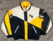 Vintage Pittsburgh Penguins Jacket Men’s Sz Large NHL Hockey Pro Player 90s picture