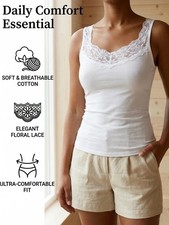 Wome's Tank Top Camisole with Lovely Lace Trim Style Soft Sexy Sport Yoga - USA picture