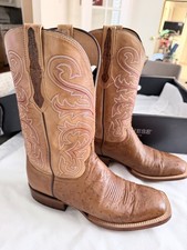 lucchese mens boots 9.5  LANCE Smooth Ostrich Western Boot - Worn twice picture