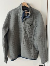 Relwen Quilted Snap Pullover Mens Medium Gray/Blue Windzip Popover picture