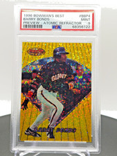 1996 Bowman's Best Barry Bonds Preview Atomic Refractor #BBP4 PSA 9 Giants picture