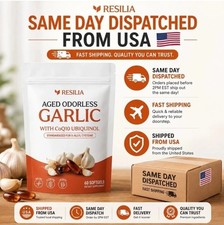Resilia Odorless Aged Garlic Extract Softgels 60 Count CoQ10 Ubiquinol USA SHIP picture