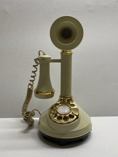 Vintage 1973 DECO•TEL ivory Candlestick Telephone w/Rotary Dial, works picture