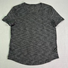 Lululemon Swiftly Tech Shirt Women Size 8 Short Sleeve Charcoal Grey Running Top picture