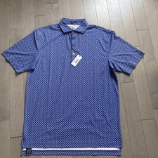 NWT Turtleson Barron Performance Golf Polo Men's Medium M Star Navy Blue Royal picture