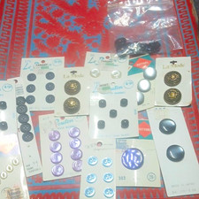 Vintage Original Mixed Lot Sewing Buttons 21-50 Round Multicolor for Crafts picture