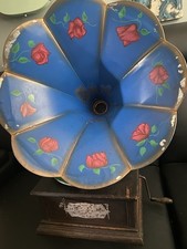 Antique Standard Model A Talking Machine Record Player With Morning Glory Horn picture