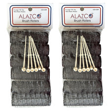 12 Pc Vintage Style Hair Rollers BRUSH ROLLERS & 12 PINS - Mesh Hair Curlers wit picture