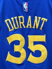 Nike Kevin Durant #35 Warriors Jersey Blue 2017 NBA Finals Champions Mens Large picture