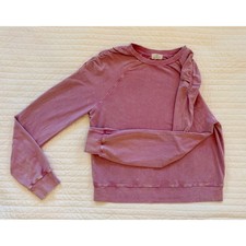 t.la Anthropologie Soft Ruched Shoulder Raglan Sweatshirt Mauve Pink Large picture