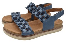 Clarks Womens 9 Arwell Glide Blue Combi Leather Strappy Open Toe Sandals Shoes picture