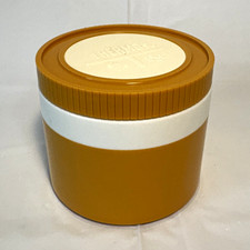 Vintage 1970s Thermos Insulated Jar Plastic Food Container, Mustard Gold picture