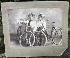 Victorian Cabinet Card Photo Ladies Women With Bicycles picture