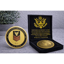 U.S. NAVY COIN: E6 PETTY OFFICER FIRST CLASS w/ Retirement Award picture