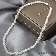 Natural Baroque Freshwater Pearl Choker Necklace 5-6mm 8-9mm Women picture