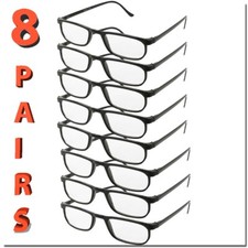 READING GLASSES UNISEX MEN WOMEN STYLE FRAME LOT READER 8 PACK BEST DEAL NEW picture