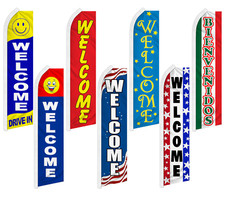 Welcome Advertising Feather Flag Swooper Flutter Banner Super Flag Bienvenidos picture