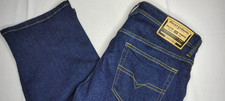 NWT Diesel Markee Straight Jeans Mens 36x32 Dark Wash Denim Button Fly $195 MSRP picture