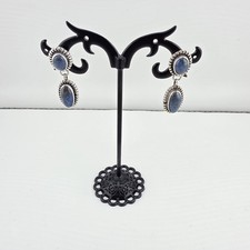 Vintage 1997 Signed G. Yazzie Navajo 925 Sterling Silver Copper Quartz Earrings picture