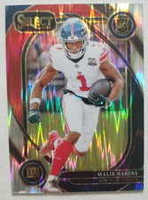 2024 Panini Select Club Level Malik Nabers #220 Black & Red Shock Prizm RC picture