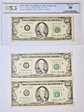PCGS 1985 $100 J Distict 30 Very fine and Two 1985 $100 notes picture