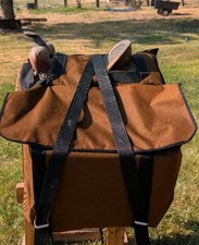 Western Horse Riding Saddle Pannier Bags  Hunting Camping Trip/Outfitter/ brown picture