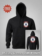 US MARINE CORPS USMC “2nd BATTALION, 1st MARINES” BLACK HOODIE - Size L / LARGE picture
