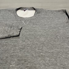VTG 90s Y2K Russel Heather Gray Blank Distress USA Crewneck Sweater-XL-2621 picture