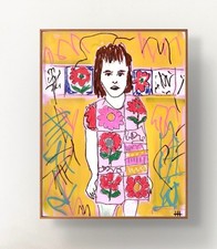 Original Neo Expressionist Portrait Acrylic 11x14 Canvas,  Holly Hammond picture