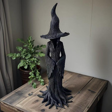 Faceless Tree Root Witch Statue 30CM Resin Halloween Gothic Spooky Outdoor Decor picture