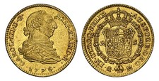 SPAIN. Charles III 1776/5-(Crowned-M) PJ AV 2 Escudos. NGC AU58. Madrid picture