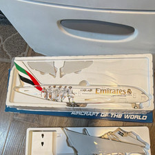 SkyMarks Emirates Airbus A380-800 A380 1:200 Plastic Model w/ Stand SKR668 picture